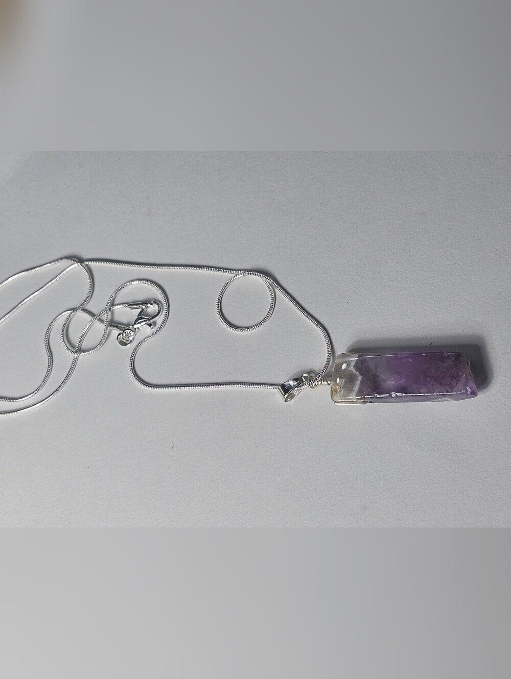 Amethyst Point Pendant Necklace - Purple - Picture 3 of 6